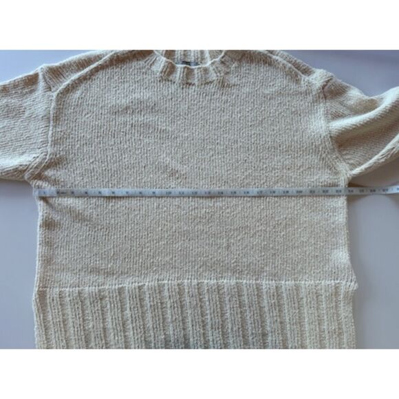 NWOT J.Crew Women's Marina Sweater in Textured Cotton Blend in Warm Sesame Sz L - Picture 12 of 13